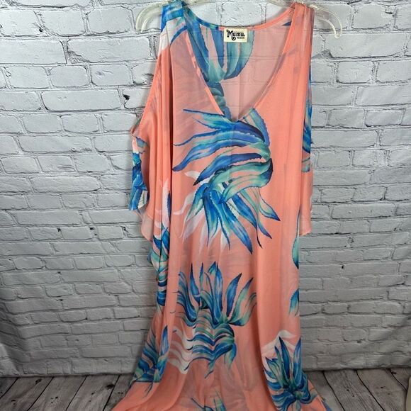 Show Me Your Mumu Hana Boo Tropical Twist Maxi Dress Coverup Kaftan Palm - Picture 3 of 9